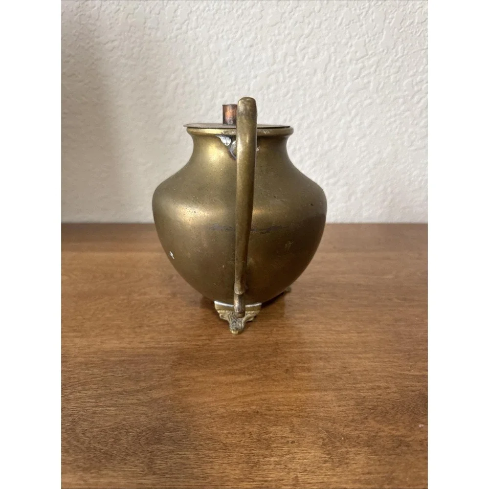 Vintage Cespedes Brass Kettle With Decorative Feet Cooper Wick Chile